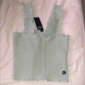Hollister smocked square-neck crop top